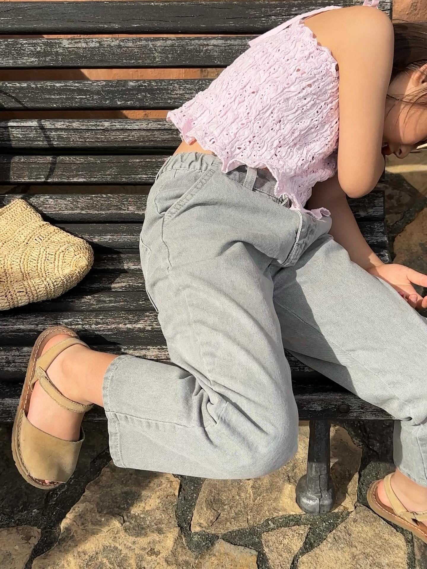 デニム・ジーパン PINK COTTON JEANS ニーカットピンクデニムパンツ | c h é m e
