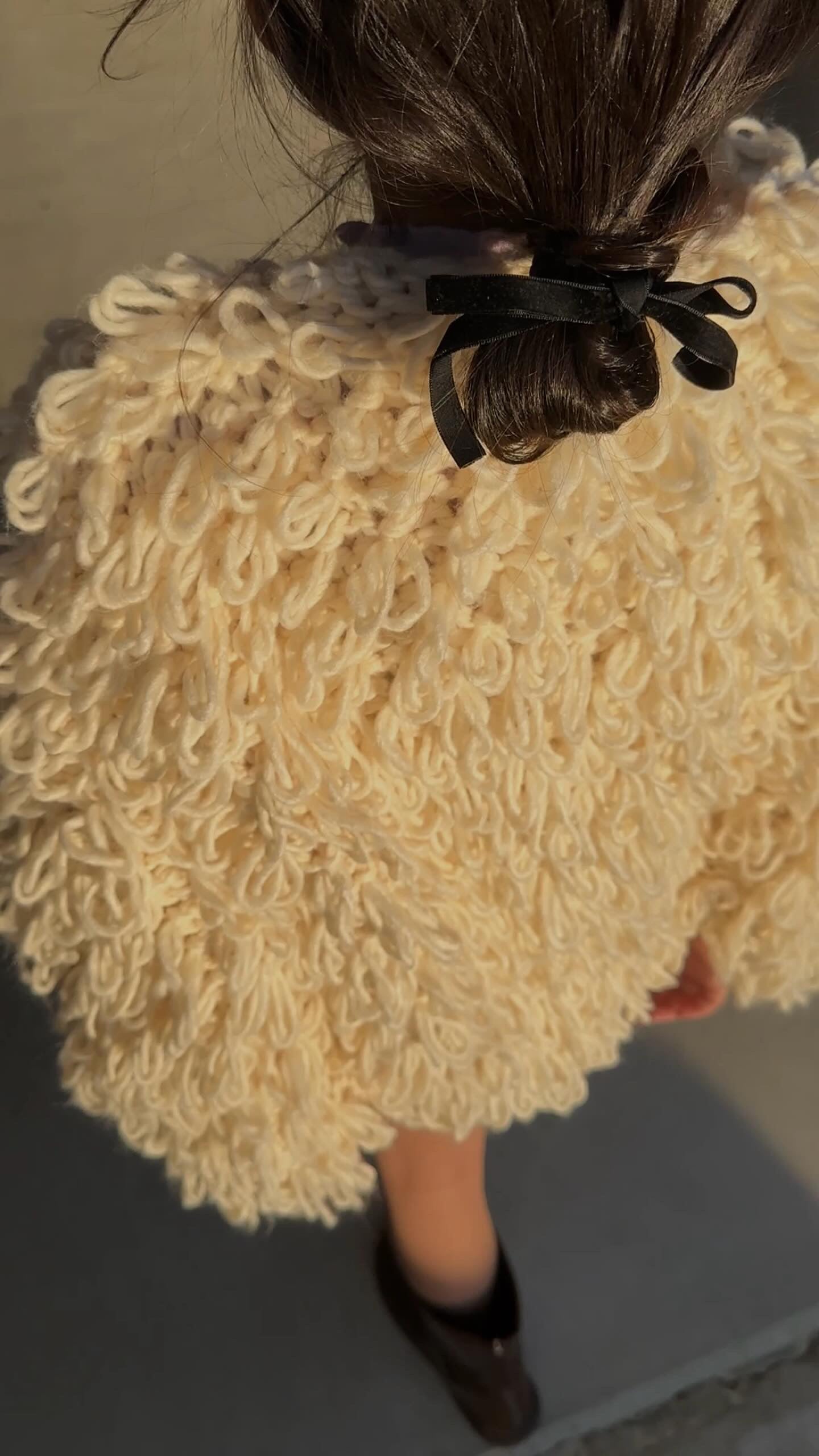 poodle cardigan / hand made knit / S-Lsize – R I K O T A