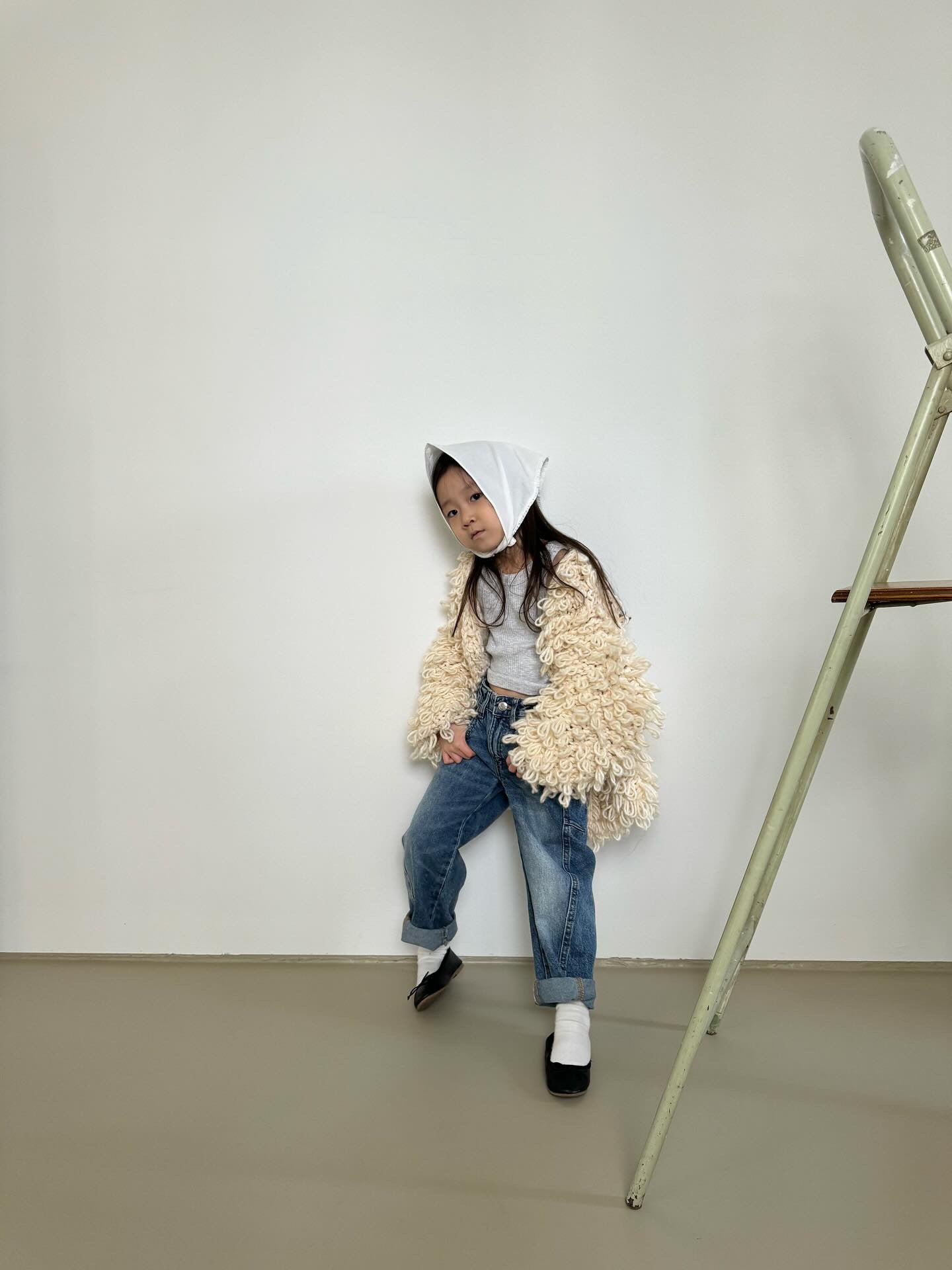 poodle cardigan / hand made knit / S-Lsize – R I K O T A