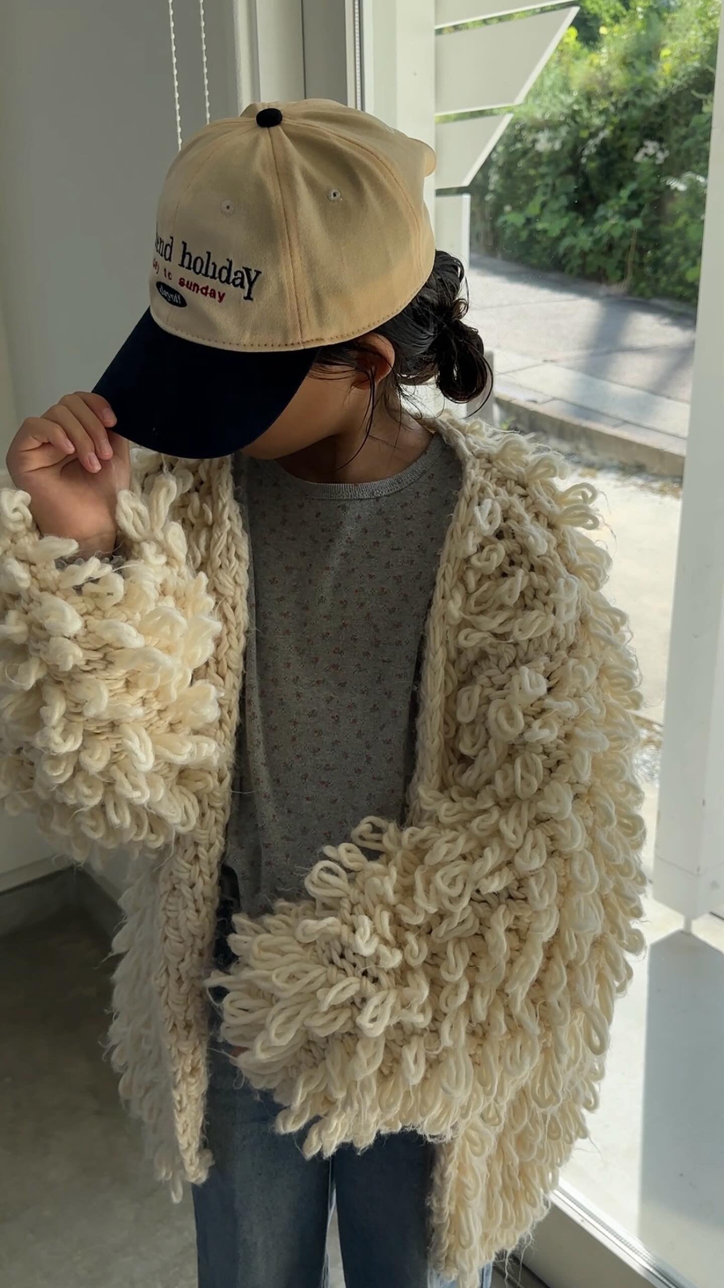 poodle cardigan / hand made knit / S-Lsize – R I K O T A