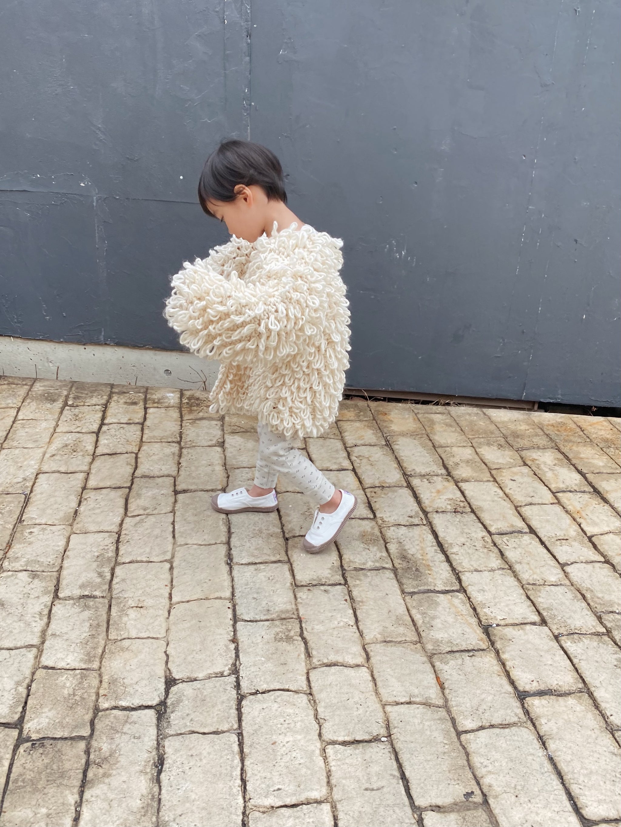 poodle cardigan / hand made knit / S-Lsize – R I K O T A
